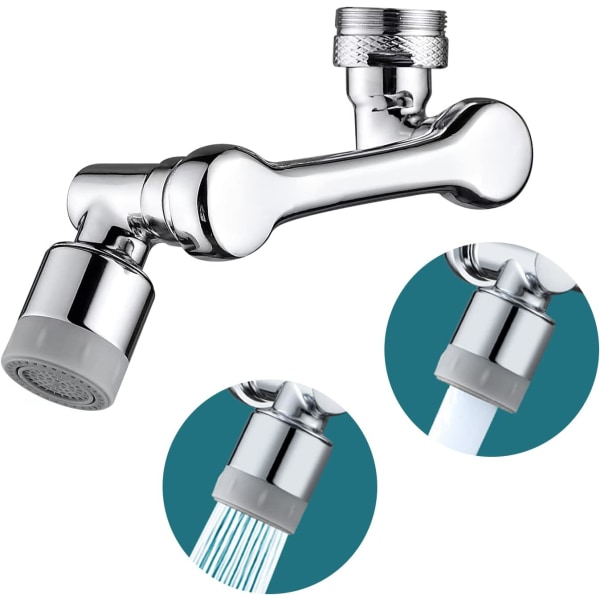 (Silver) 1 st, 360° Swivel Aerator, Swivel Extension Kranförlängare med Stänkskydd, M20 M22 M24 Kök Badrum Aerator