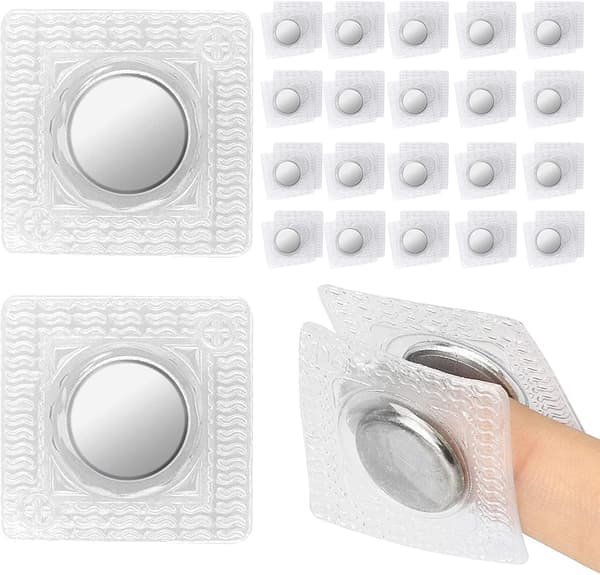 20 par dolda magnetiska tryckknappar för sömnad, osynliga PVC-dolda plånboksstängningar