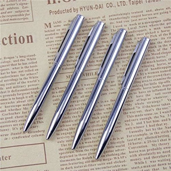 Set of 3 Mini Metal Ballpoint Pens - Retractable Stainless Steel Retractable Ballpoint Pens, 10cm