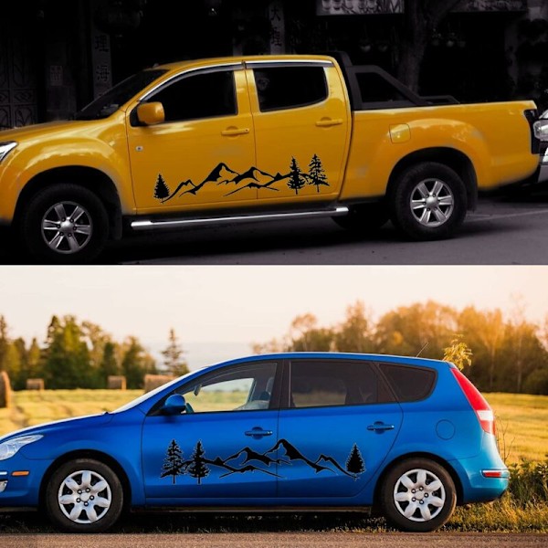 1 pari (mustia) yleiskäyttöisiä vinyylitarroja autoon, kuorma-autoon, asuntoautoon, asuntovaunuun