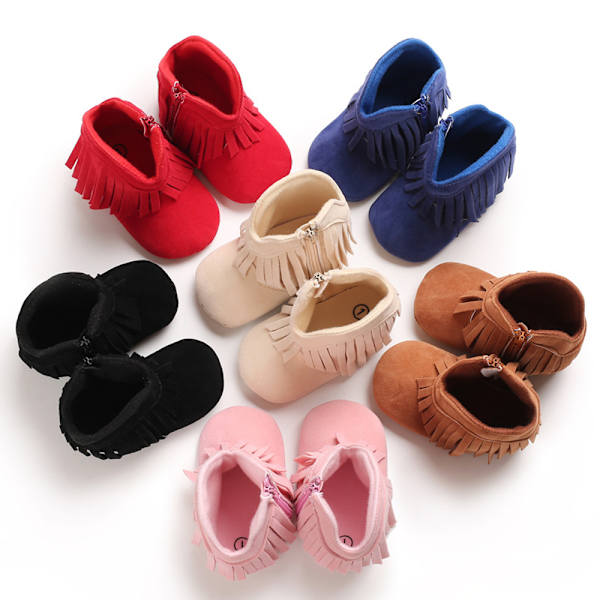 Baby sko varme bomuldssko-sort (11cm)