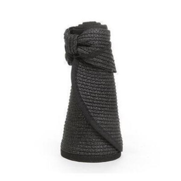 Svart - Sommar Dam Straw Solhatt Strand Solhatt Huvudduk Solhatt Solskydd Andningsbar UV-skydd Hopfällbar Sommar Strand Casual Resa