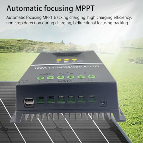 Automatisk identifiering av spänningssolpanelregulator MPPT LCD-skärm Enastående system Elektriska energiproduktionssystem för uppladdningsbar litium