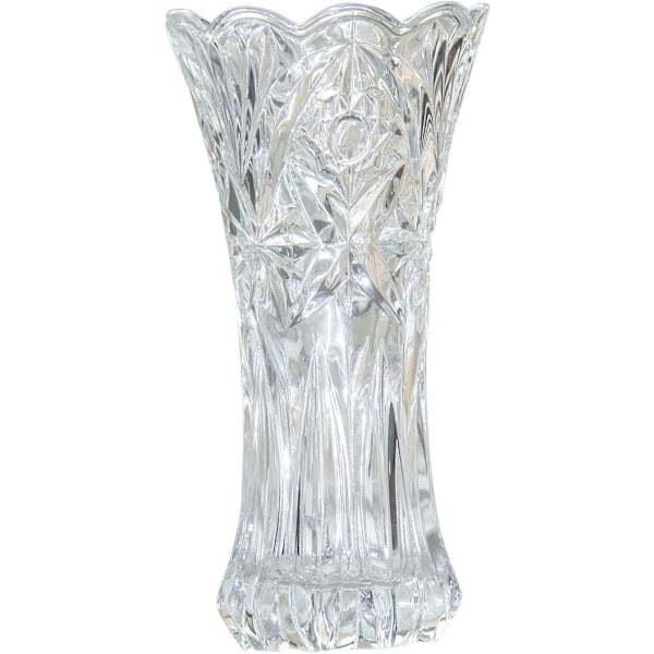 Den förtjockade designen av vasglaset är lämplig för heminredning, bröllopsvaser eller presenter (transparent, storlek: 20 cm)