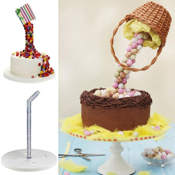 Kakan Gjutning Kit Anti-Gravity Cake Stativ Återanvändbar DIY Cake Dekorera Kit Bakverktyg Lätt Skapa Unika Kakor för Baby Shower Graduation Birthda