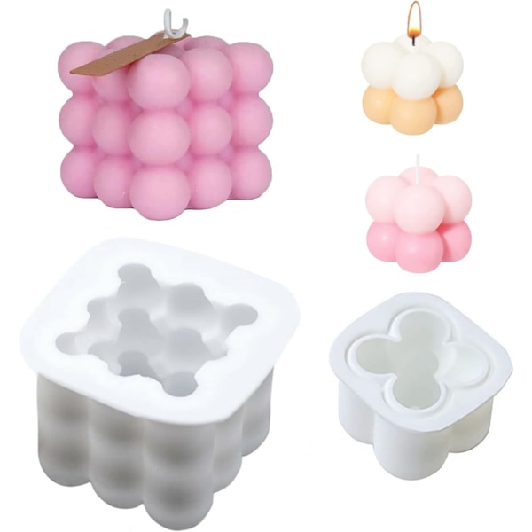 2 stk. Silikone 3D Bobleform Chokolade Fudge Kage Dekoration Form Lysfremstillingsform