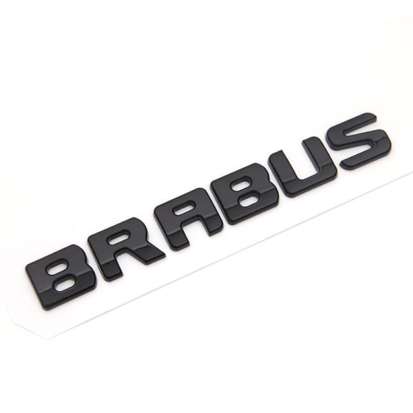 Lämplig för BRABUS engelsk etikett biletikett bilsvansetikett dekorativ klistermärke bakre bagageutrymme ordetikett modifierad engelsk klistermärke (blank svart)