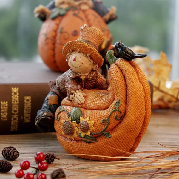 Fugleskremselborddekorasjon Figur Høstfigur Dekorasjon Smil Høst Høst Gresskar Thanksgiving Halloween Påske