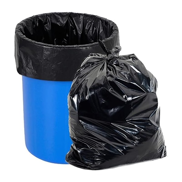 Affaldsposer 20 liter høj boble med glidende link, ekstra resistente høje grenposer, sorte skraldespande poser selektiv sorteringsspand (50x60 cm, 100 poser)