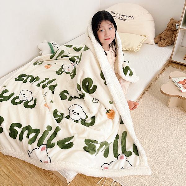 Liten, frisk plysj teppe tegneserie barn teppe kontor lur teppe sofa teppe 100*120cm