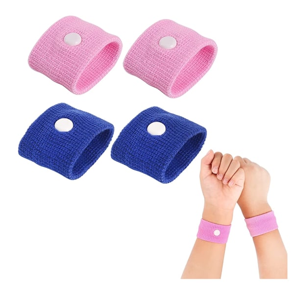 Anti-kvalme armbånd for barn - for å lindre reisesyke - rosa og blå