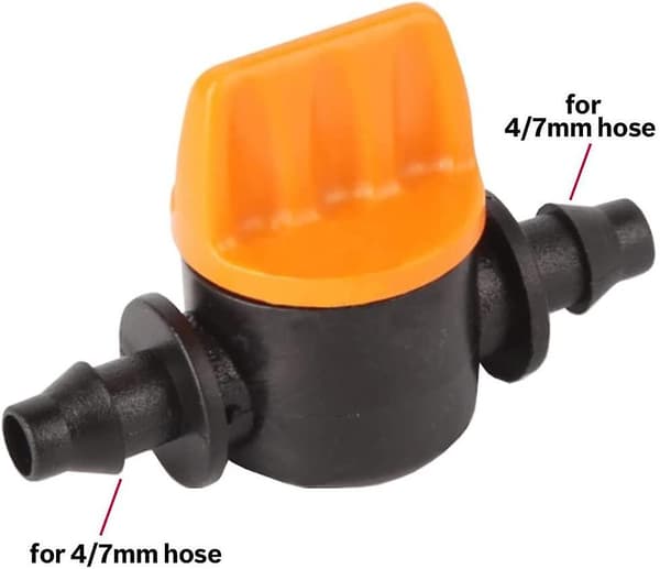 20 st Mini droppbevattningsventiler för 4/7 mm trädgårdsslang med pigg, 1/4\" vattenflödeskontrollventil