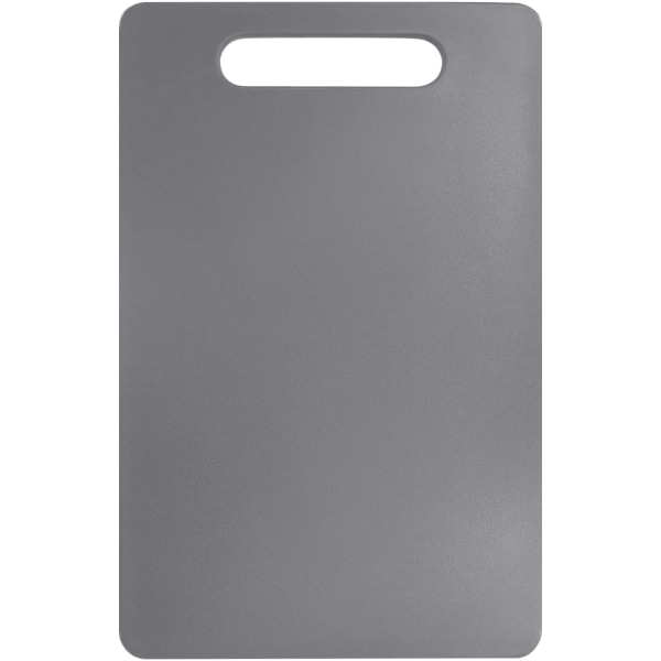 Mörkgrå - Plastskärbräda med handtag, livsmedelssäker, diskmaskinssäker, tjock skärbräda, lätt grepp (1 st)