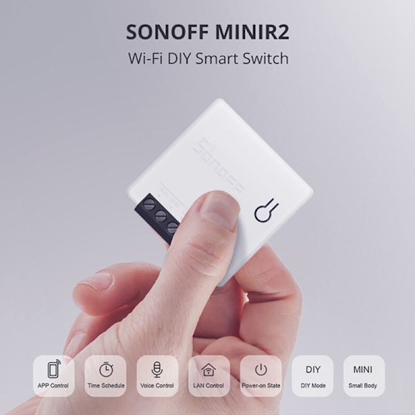 Sonoff -Micini R2 - Tovejs intelligent switch Mini og Kompakt 1 stk
