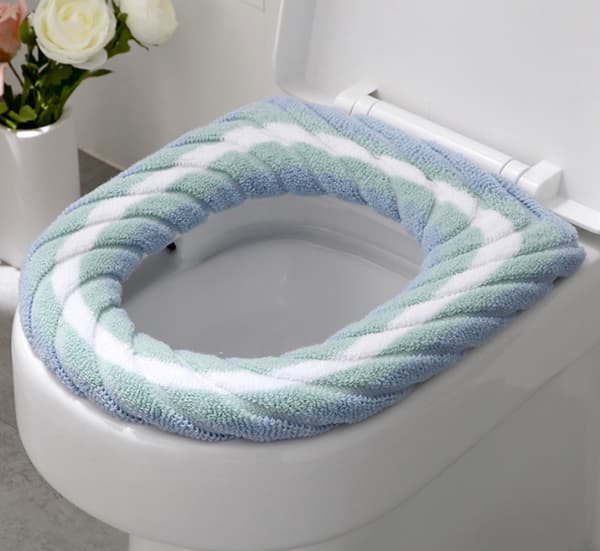 Set med 4 toalettseter, mykt og varmt baderomspute, vaskbart。