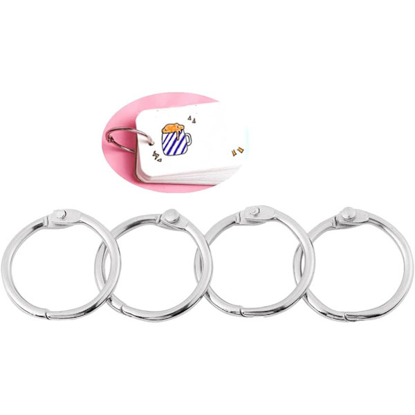 20 kpl kirjanrenkaita, avaimenperän renkaita, sidontarinkuloita avaimenperiä scrapbooking-albumiin (38 mm)