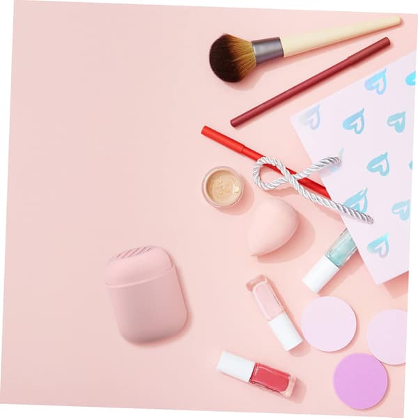Plastik opbevaringsboks til pudderpuffer, makeupsvamp, makeupsvamp, makeupsvamp, pufholder