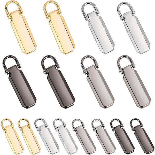 Reparationsdragkedjor, 16-pack dragkedjor i zinklegering, dragkedjebyte dragkedjeflik för kläder, resväska, ryggsäck