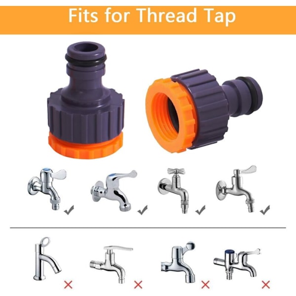 Muovinen 3/4 '' ja 1/2 '' BSP 2in1 Hanan Suukappale Hanaliitin Kierteitetty Hana Hana Hana Hana-adapteri 9 kpl