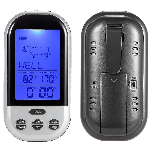 Trådlös Digital Ugnstermometer Kött BBQ Grill Matprob W/ Timer Alarm Newsilver1pcs