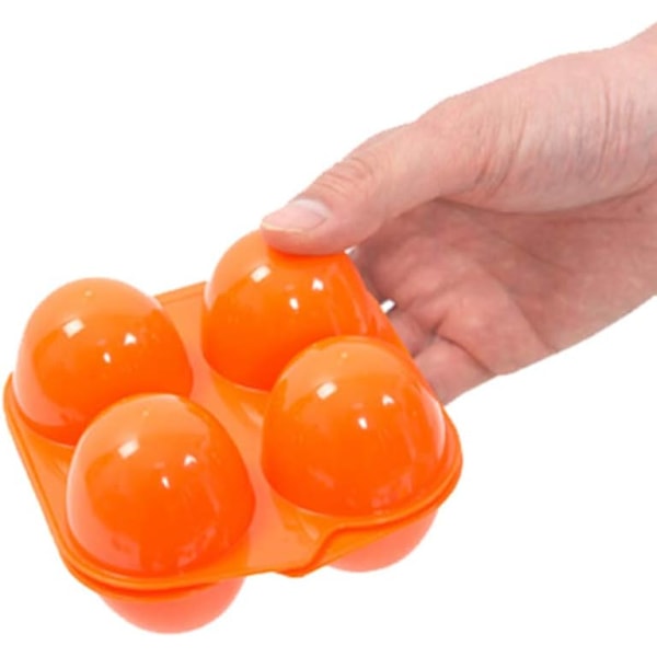 4 Ägg（11,5*12,5cm）ABS Plast Äggbricka Bärbar Grill Utomhus Camping Picknick Stötsäker Behållare Förvaringslåda