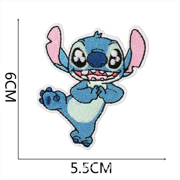 16 stk Iron on Patches Sting Cartoon Stitch Patches Brodert