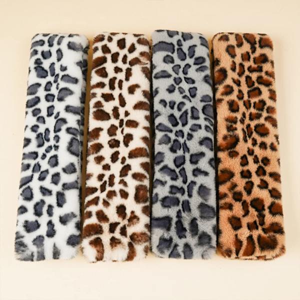 Kunstig pels krage skjerf, trekksnorf, hullskjerf, leopardmønstret skjerf, bolero, mykt, varmt, behagelig og tykt