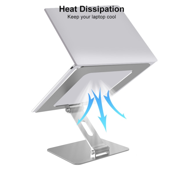 Laptopstativ, Ergonomiskt hopfällbart laptopstativ i aluminium, Laptopstativ kompatibelt med MacBook Air Pro, Dell XPS, HP och fler 10-16 tums laptops