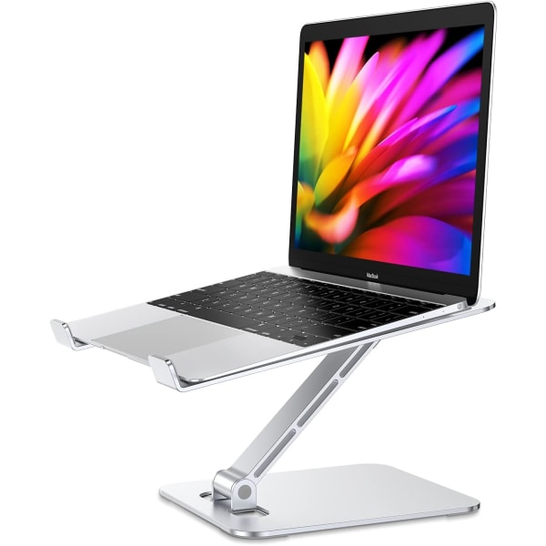 Bærbar computer stand, justerbar skridsikker ventileret aluminium bærbar computer stand, ergonomisk sammenklappelig kompatibel med MacBook Air, Pro, Dell og andre 10” - 16” T