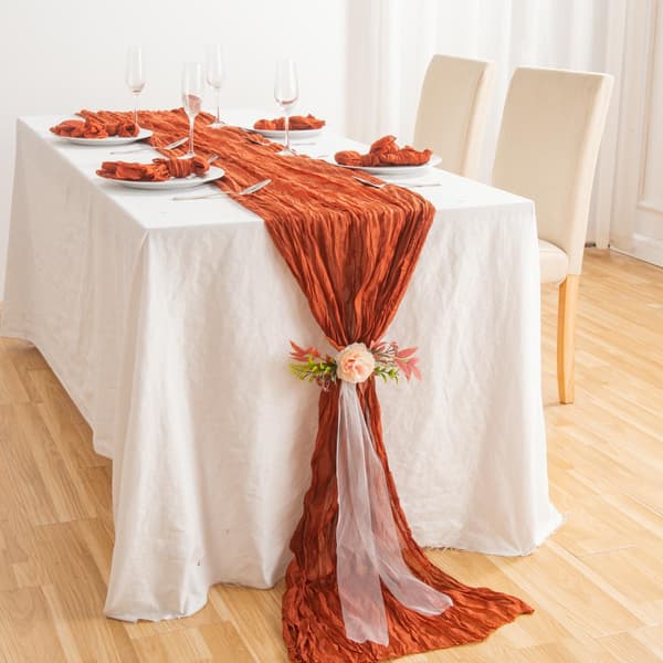 Bordløper, bryllup, bursdagsbordløper, 300 x 90 cm, lønnerød