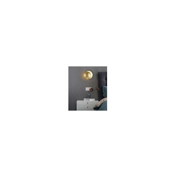 Vägglampa i mässing för sovrum, varmt ljus, 7W, månlampa, korridor, trapphuslampa, 20cm