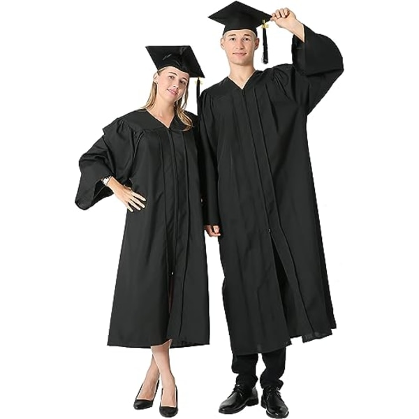 Svart universitetsutdannelseskjole og hette for voksne 2023 Unisex Videregående skoleutdannelse