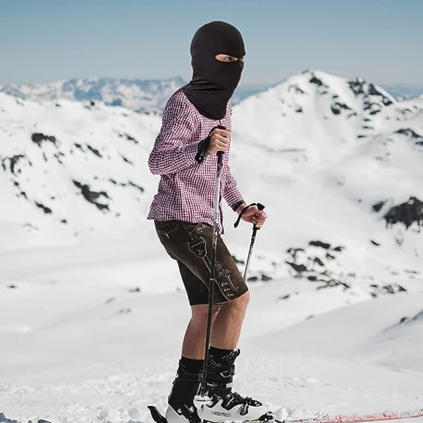 3 stk Balaclava 2-hulls full face skimaske, nøytral svart Lycra skimaske, lett pustende hjelmfôr, Balaclava hodeplagg for motorsykkel