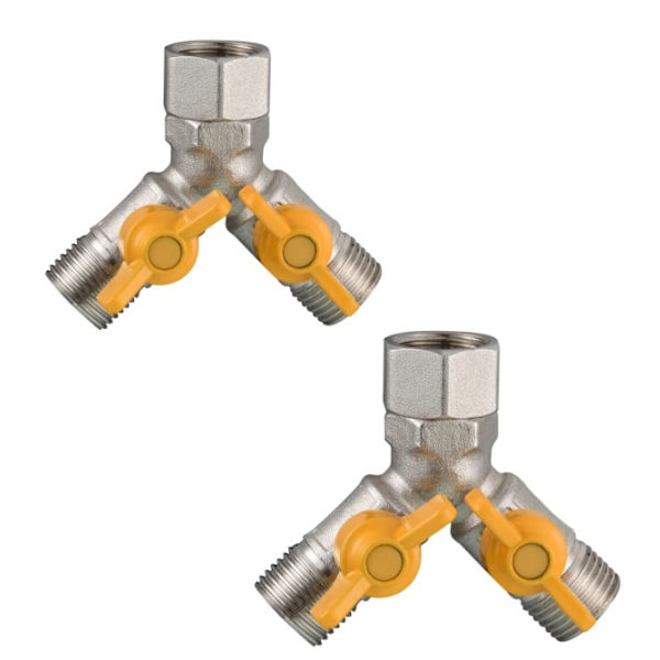 Messing fitting G 1/2 Y 3-vejsventil（2 stk）