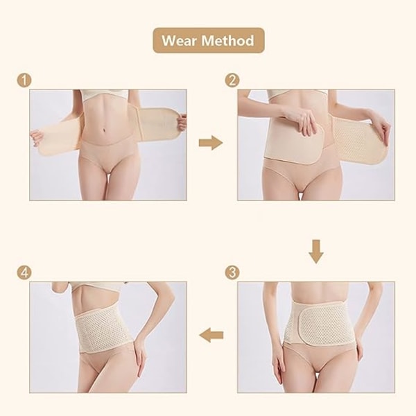 Postpartumbelte, Beige farge, Pustende justerbart belte for kvinner, Postpartum Support C-seksjon Recovery Belt, Abdominal Corset Slankende Shapewear