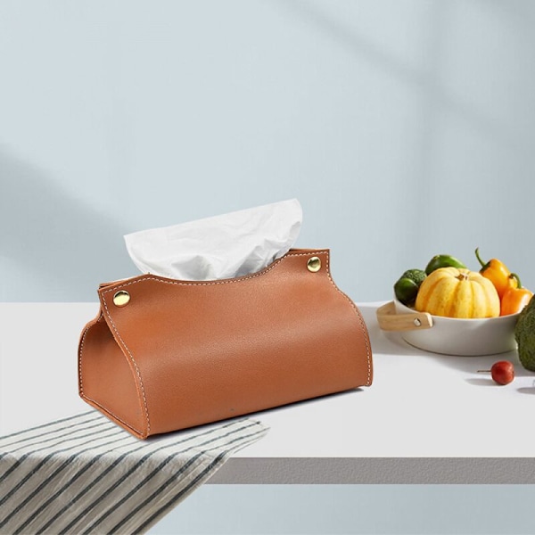 (Kaffefärg) Handduksbox i läder, handduksdispensrar, handdukar i nordisk stil, hopfällbar handduksbox, handduksdi