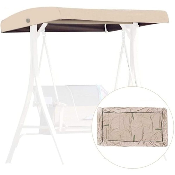 Varaosakangas Balancel-keinulle, 191x120x23cm 3-istuttava varaosapeite, puutarhakeinun katto, vedenpitävä ja tuulenpitävä terasseille (koko:, väri: beige)