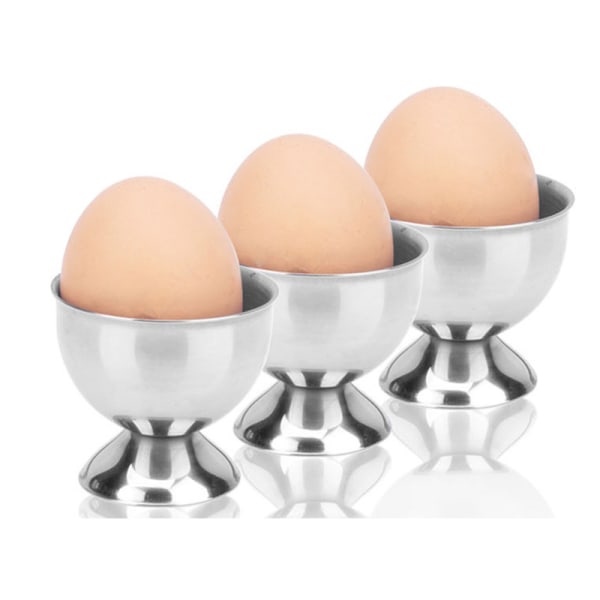 4 stykker, æggebakke i rustfrit stål, æggebakke, æggekop, andeæg C