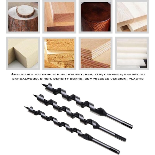 Set med 5 spiralborrar med SDS Plus-fäste för träbearbetning 230 mm 6/10/14/18/20 mm
