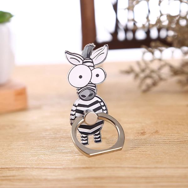 (4 stk.) Spænderingholder Telefon Finger Ring Smartphone Holder Universal Ring Mobiltelefon Holder Til Dyr Tegneserie Giraf, Zebra, Struds, Løve Form