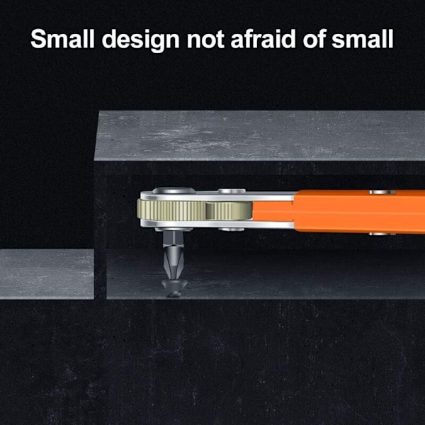 110 mm skraldeskruetrækker, 1/4 mini magnetisk skraldenøgle, mini forskudt reversibel skraldeskruetrækker, multifunktionelle lommereparationsværktøjer, 1/4'' Tor