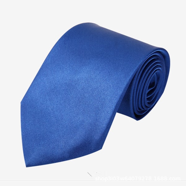 Blå-håndlaget klassisk 8 cm slips for menn for jobb eller spesielle anledninger