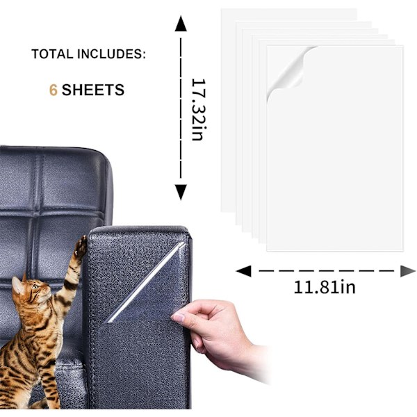 Anti-Scratch Protectors, 6 stycken Anti-Scratch Protectors för möbler, Cat Scratch Protector, Cat Anti-Scratch Protectors Möbler Dörrskydd