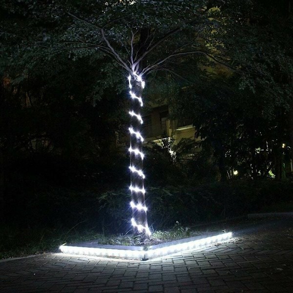 SOLARLJUSSLINGA Utomhus, 12m 100 LED SOLCELLSLJUSSLINGA Vattentät, 8 Belysningslägen Dekorativ lampa för trädgård, uteplats, staket, födelsedag, bröllop (v