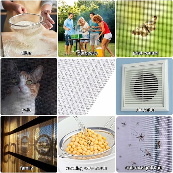 Metal Gitter Mesh Anti Gnaver Mesh Anti Insekt Metal Gitter i Rustfrit Stål 20 Mesh 300 x 210 mm Til Ventilation Filtrering 4 Stykker