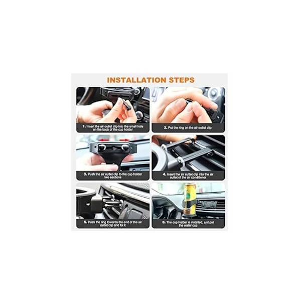 2 kpl auton mukiteline ovelle, auton juomateline, säädettävä auton pidike, auton tuuletusritilään, kuorma-autoihin, matkailuautoihin