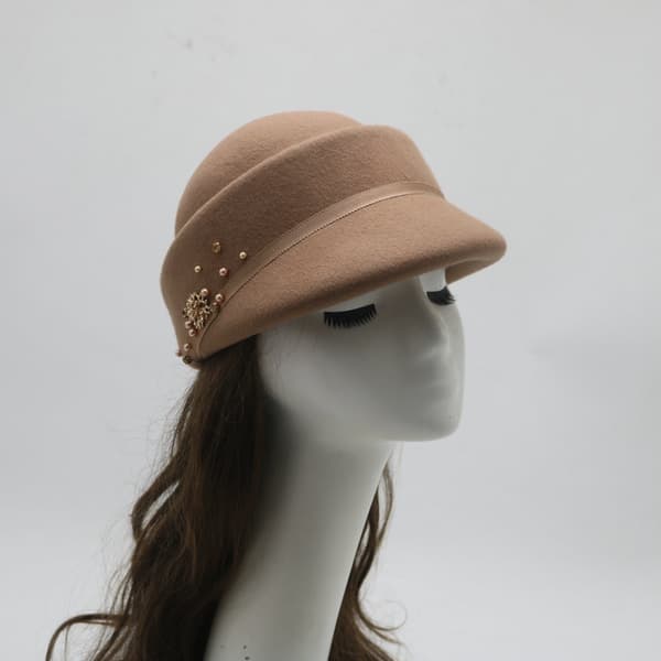Baret efterår og vinter spids kasket ridehat retro kort skygge bowler hat one size
