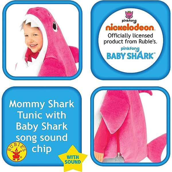 Babyhai-kostyme for barn（110CM，Rosa）, spill babyhai-melodi
