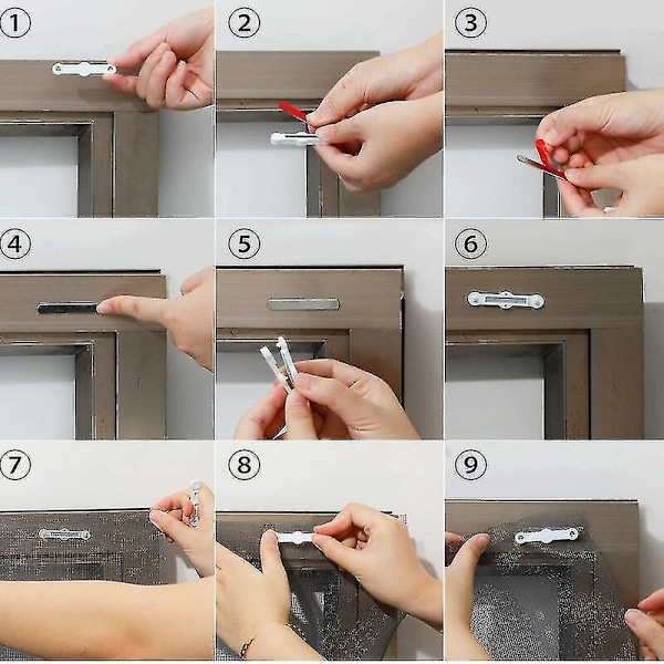 12 stycken för filéfästning, anti-hål clips, skyddsnät för balkong