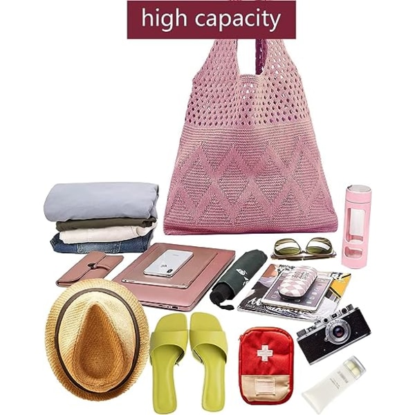 Bomull Tote Bag, Kvinner Stor kapasitet Shopping Handbag Fashion Wove
